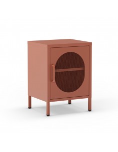 Mesa de cabeceira em metal terracota minimalista DIORA...