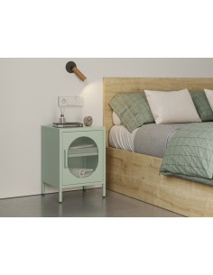 Mesa de cabeceira em metal verde minimalista DIORA 40x60,... 2