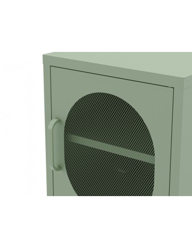 Mesa de cabeceira em metal verde minimalista...