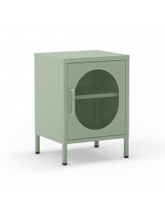 Mesita de noche metálica verde minimalista DIORA 40x60, 1...