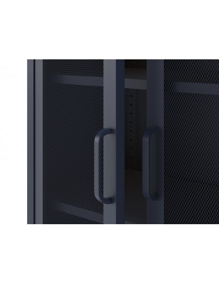 Mueble auxiliar metálico minimalista DIORA azul 70x100, 2 puertas