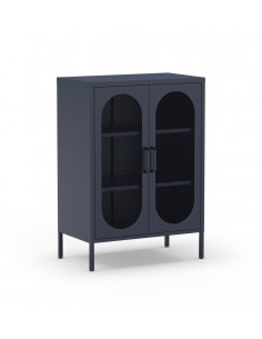 Mueble auxiliar metálico minimalista DIORA azul 70x100, 2...