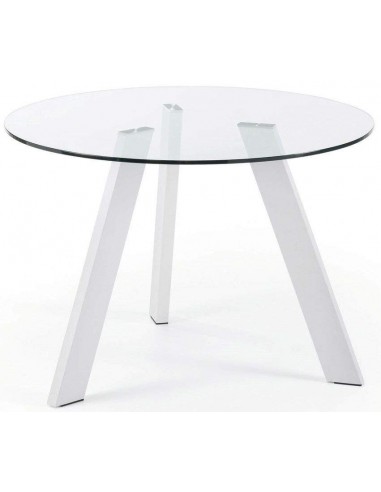  Mesa COLUMBIA 110 Epoxy Blanco Puro Cristal Transparente