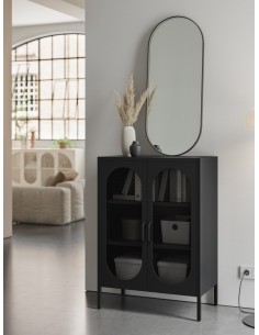 Mueble auxiliar metálico minimalista DIORA negro 70x100... 2