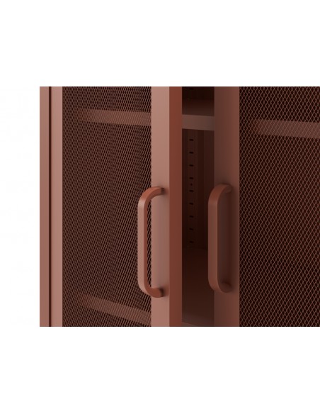 Móvel auxiliar em metal minimalista DIORA terracota 70x100 com 2 portas