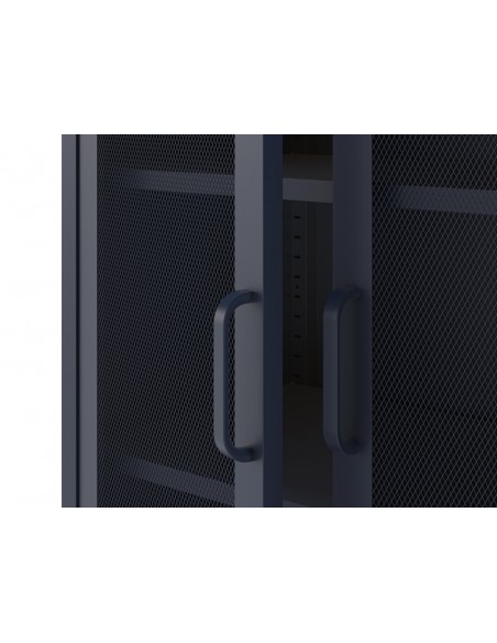 Vitrina metálica minimalista DIORA azul 80x170 cm con 2 puertas