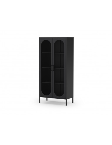 Vitrine minimalista DIORA em metal preto 80x170...