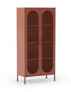 Vitrina metálica minimalista DIORA terracota 80x170 con 2...