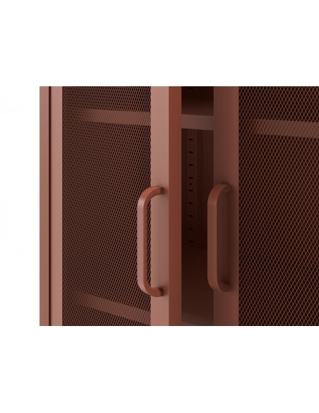 Vitrina metálica minimalista DIORA terracota 80x170 con 2 puertas