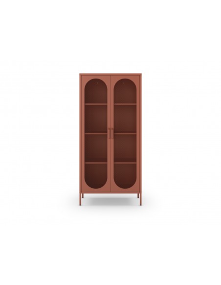 Vitrina metálica minimalista DIORA terracota 80x170 con 2 puertas