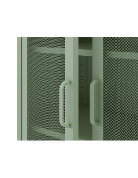 Vitrina metálica minimalista DIORA verde 80x170 con 2 puertas