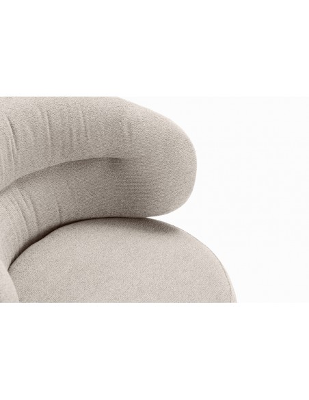 Sillón redondo de diseño orgánico LIVA en color beige