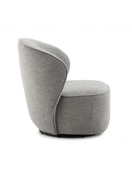 Poltrona EDNA de design orgânico em cor cinza.