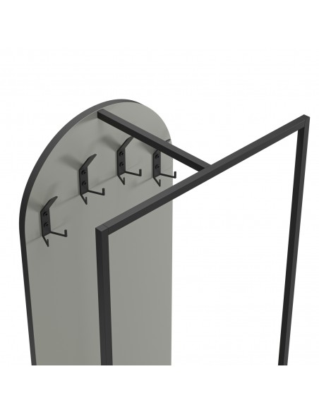 Cabide EDORA com sapateira 53 x 180, melamina verde e metal preto