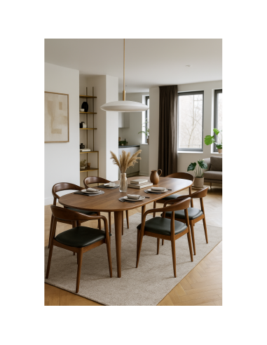 Silla con brazos NINA, madera color nogal y...