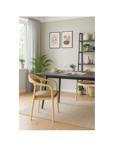 Silla con brazos NINA, madera de haya y...