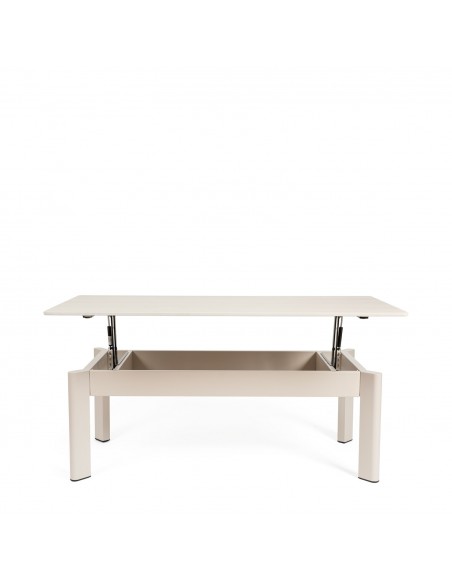 Mesa de centro ROLAND com tampo elevatório, travertino/bege