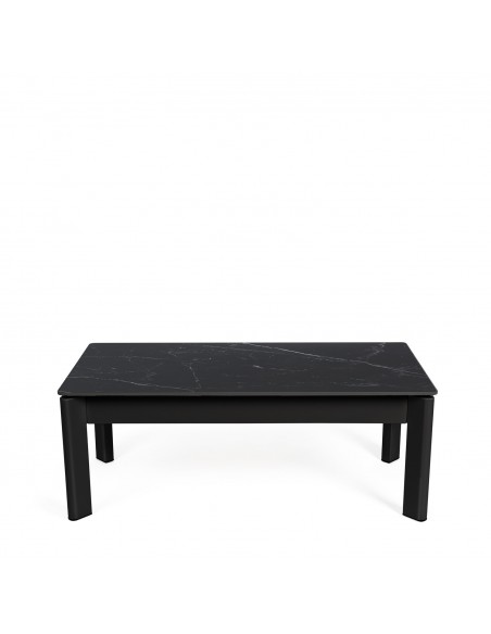 Mesa centro elevable ROLAND porcelánico y metal negro