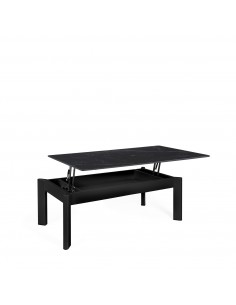 Mesa centro elevable ROLAND porcelánico y metal negro 2
