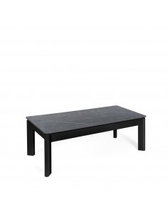Mesa centro elevable ROLAND porcelánico gris y metal negro
