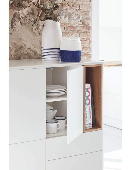 TEULAT MUEBLE AUXILIAR CORVO 100X40, COLOR CREMA