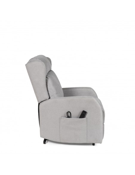 Sillón Power Lift 2 motores y muelles ensacados SAORI gris claro