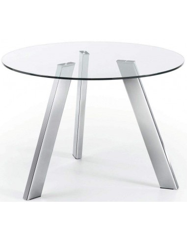 Mesa COLUMBIA 110 Cromado Cristal Transparente