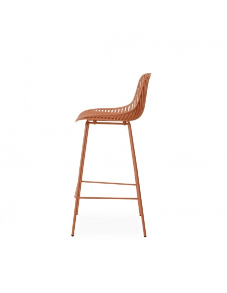 Taburete alto CASPER 75 cm, polipropileno y patas de metal