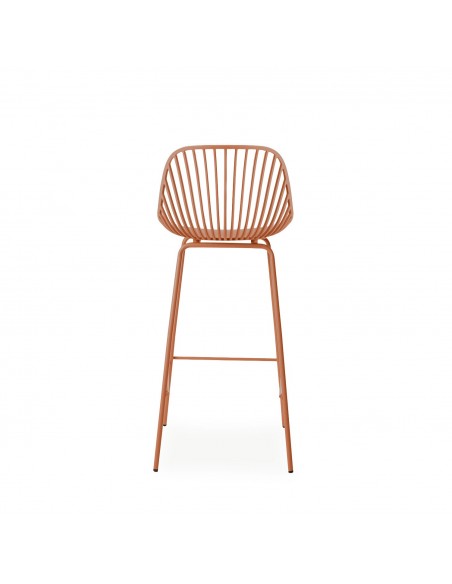 Taburete alto CASPER 75 cm, polipropileno y patas de metal