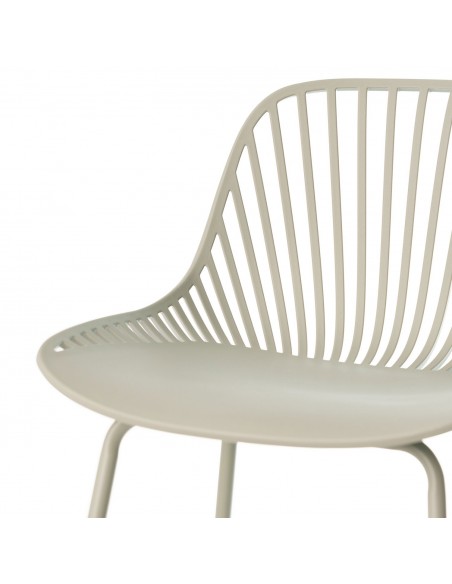 Taburete alto CASPER 75 cm, polipropileno y patas de metal