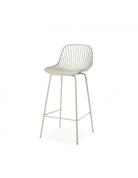 Taburete alto CASPER 75 cm, polipropileno y patas de metal