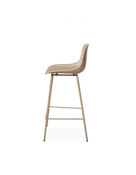 Taburete alto CASPER 75 cm, polipropileno y patas de metal