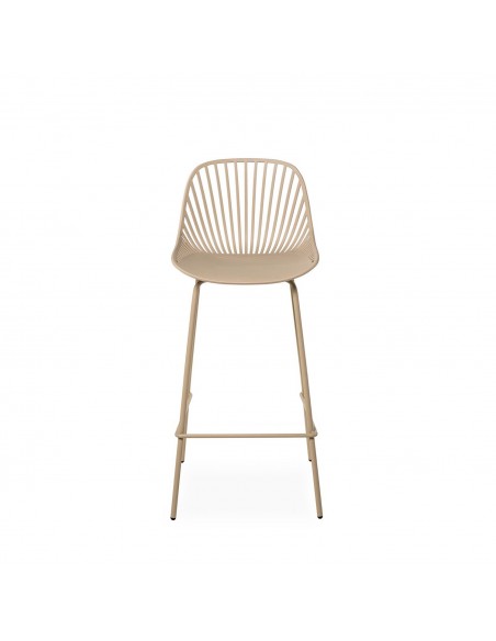 Taburete alto CASPER 75 cm, polipropileno y patas de metal