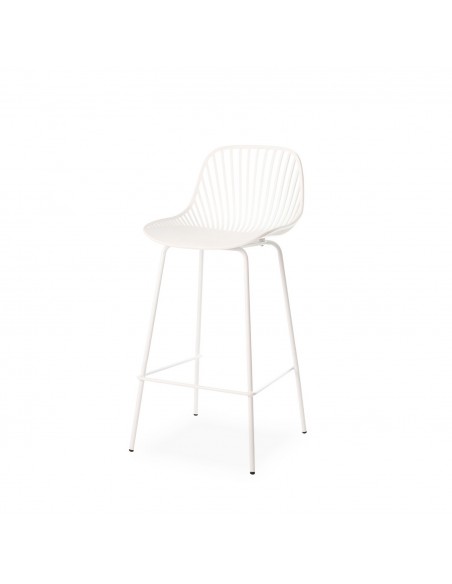Banqueta CASPER de 75 cm de altura, feita de polipropileno com pés de metal.