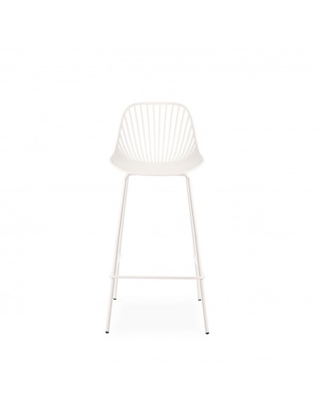 Taburete alto CASPER 75 cm, polipropileno y patas de metal