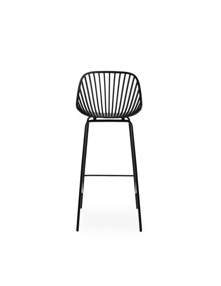 Taburete alto CASPER 75 cm, polipropileno y patas de metal