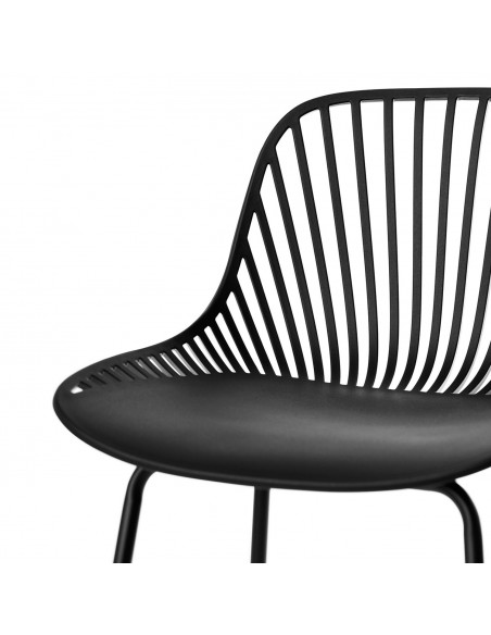 Taburete alto CASPER 75 cm, polipropileno y patas de metal