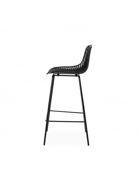 Taburete alto CASPER 75 cm, polipropileno y patas de metal