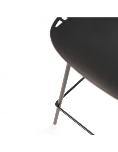 Taburete alto CASPER 75 cm, polipropileno y patas de metal