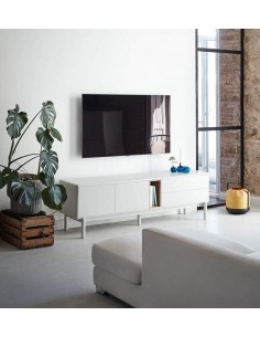 TEULAT MUEBLE TV CORVO 180X40, CREMA 2