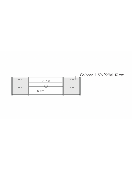 Teulat WALLY Móvel TV minimalista 157 X 42 MDF lacado creme