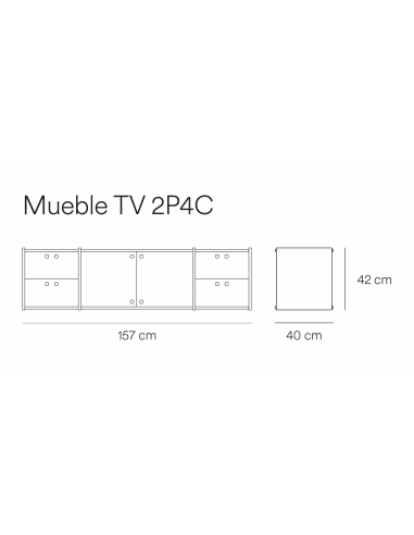 Teulat WALLY Móvel TV minimalista 157 X 42 MDF...