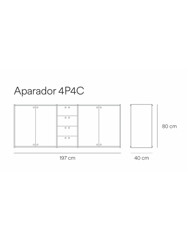 Teulat Wally Aparador minimalista 197 X 80 MDF...