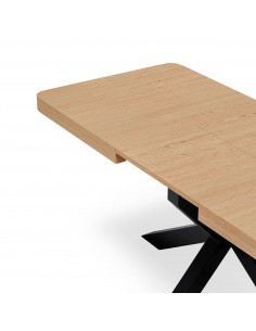 Mesa extensible ARGO 140(200) x 90, roble y metal negro 2