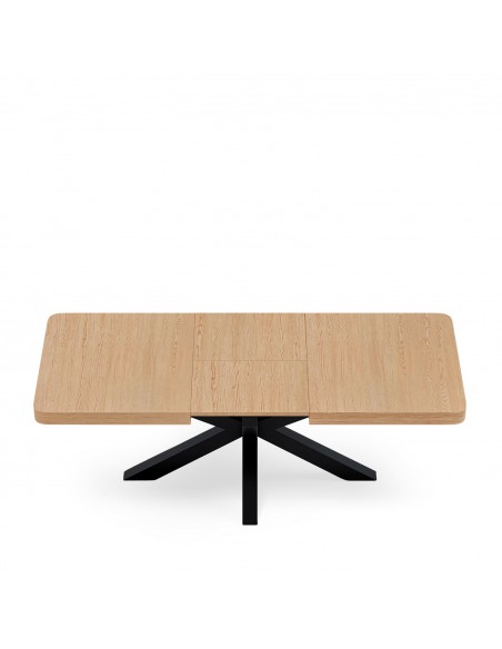Mesa extensible ARGO 140(200) x 90, roble y metal negro