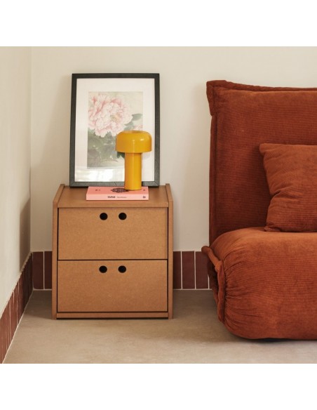 Teulat WALLY mesa de cabeceira 40X42 MDF natural