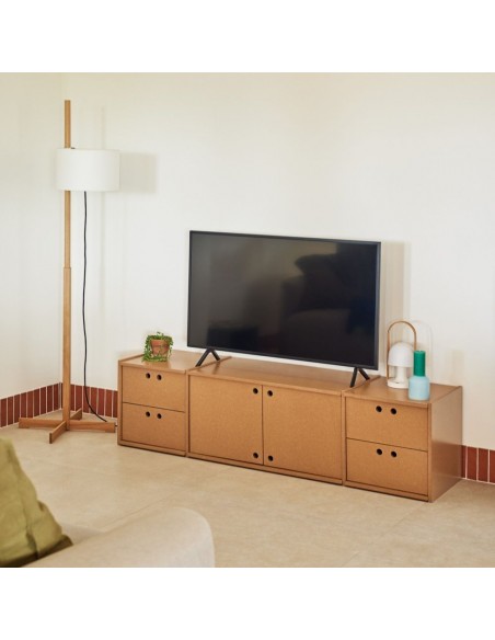 Teulat WALLY Móvel TV minimalista 157 X 42 MDF lacado natural