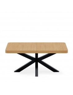 Mesa extensible ARGO 160(220) x 90, roble y metal negro