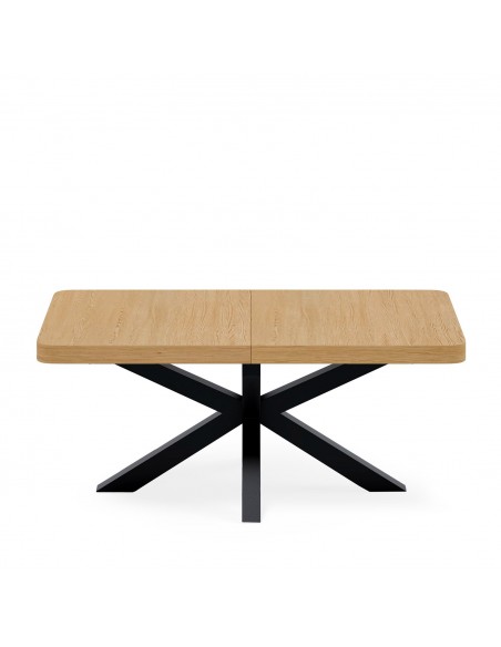 Mesa extensible ARGO 160(220) x 90, roble y metal negro