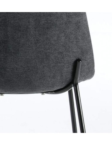 SILLA de diseño RENNE, tela, metal negro